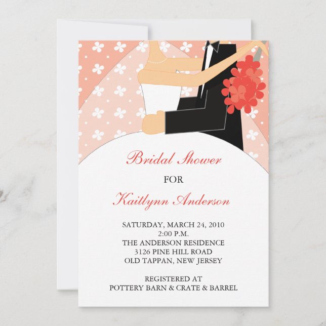 Invitación nupcial de la ducha de la novia floral (Anverso)
