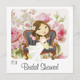 Invitación nupcial de la ducha de la novia linda