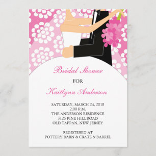 Invitación nupcial de la ducha de la novia rosada
