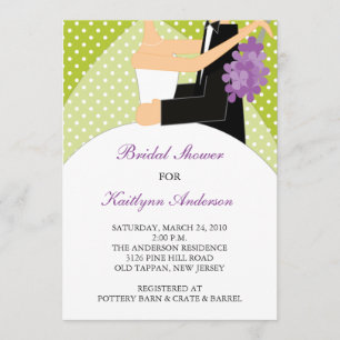 Invitación nupcial de la ducha de la novia verde y