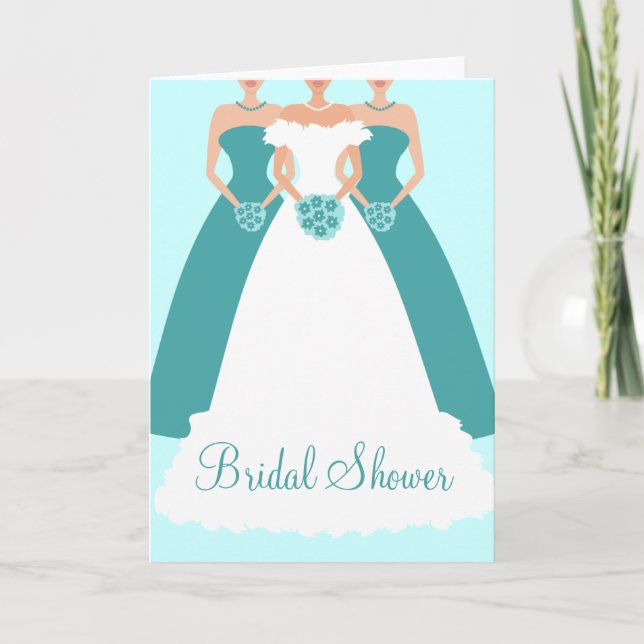Invitación nupcial de la ducha de la novia y de (Anverso)