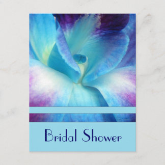 Invitación nupcial de la ducha de la orquídea azul