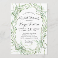 invitación nupcial de la ducha de la rama de olivo