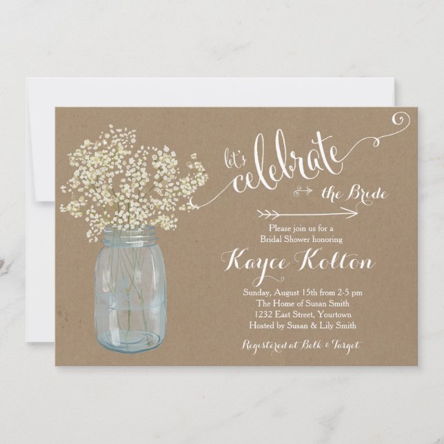 Invitación nupcial de la ducha de la respiración (Anverso)