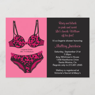 Invitación nupcial de la ducha de la ropa interior