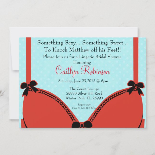 Invitación nupcial de la ducha de la ropa interior (Anverso)