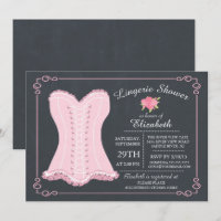 Invitación nupcial de la ducha de la ropa interior