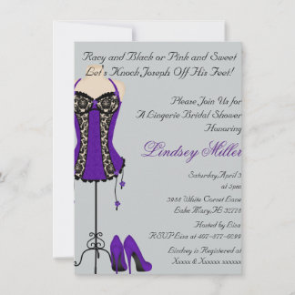 Invitación nupcial de la ducha de la ropa interior