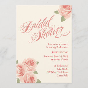 Invitación nupcial de la ducha de la rosaleda
