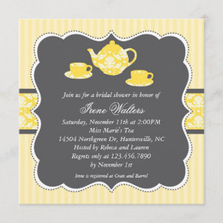 Invitación nupcial de la ducha de la tetera