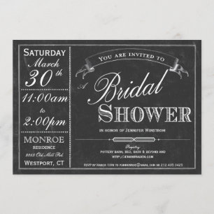 Invitación nupcial de la ducha de la tipografía de