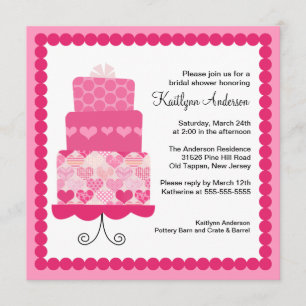 Invitación nupcial de la ducha de la torta de moda