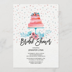 Invitación nupcial de la ducha de la torta del