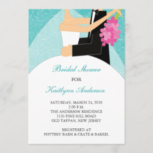 Invitación nupcial de la ducha de la turquesa y de