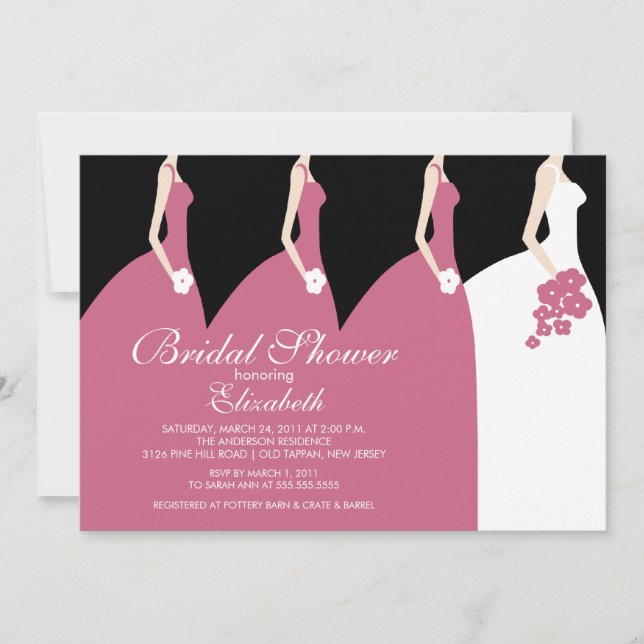 Invitación nupcial de la ducha de las damas de (Anverso)