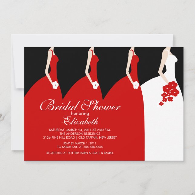 Invitación nupcial de la ducha de las damas de (Anverso)