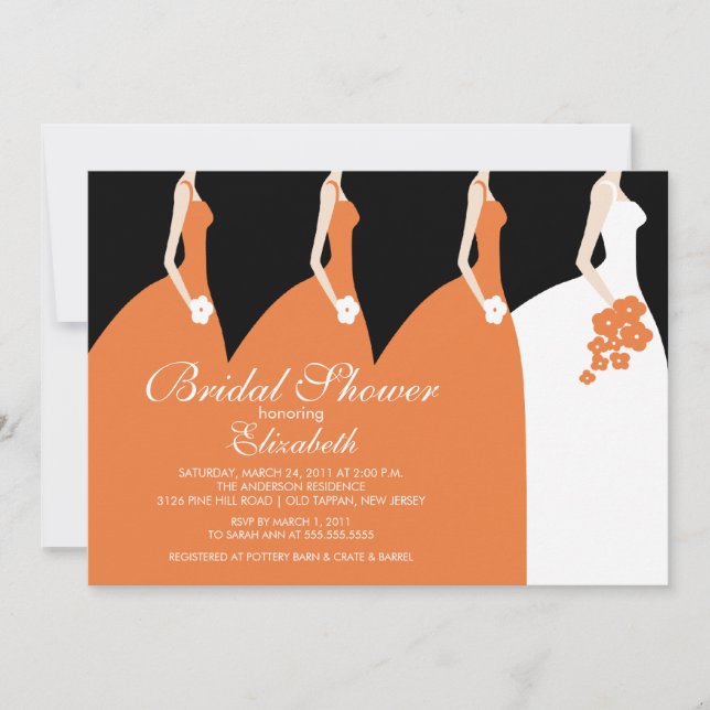 Invitación nupcial de la ducha de las damas de (Anverso)