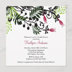 Invitación nupcial de la ducha de las flores