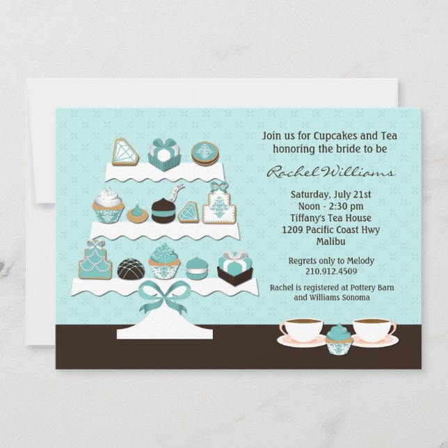 Invitación nupcial de la ducha de las magdalenas (Anverso)