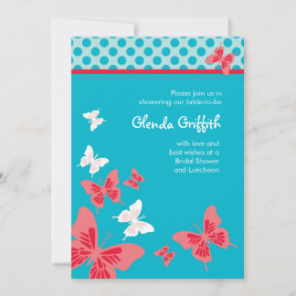 Invitación nupcial de la ducha de las mariposas