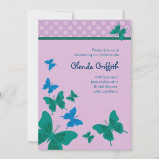 Invitación nupcial de la ducha de las mariposas