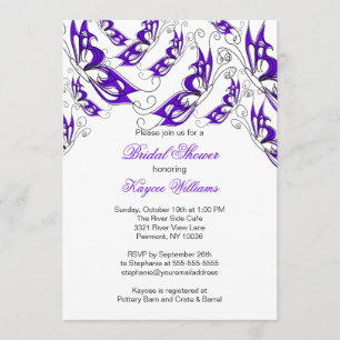 Invitación nupcial de la ducha de las mariposas