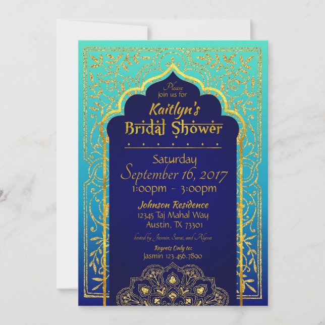 Invitación nupcial de la ducha de las noches (Anverso)