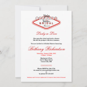 Invitación nupcial de la ducha de Las Vegas