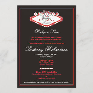 Invitación nupcial de la ducha de Las Vegas