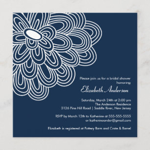 Invitación nupcial de la ducha de los azules