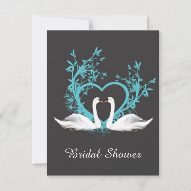 Invitación nupcial de la ducha de los cisnes (Anverso)