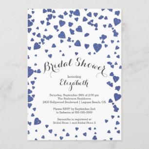 Invitación nupcial de la ducha de los corazones