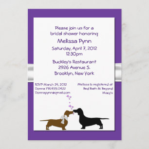 Invitación nupcial de la ducha de los Dachshunds