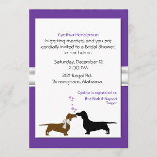 Invitación nupcial de la ducha de los Dachshunds