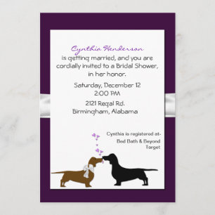 Invitación nupcial de la ducha de los Dachshunds