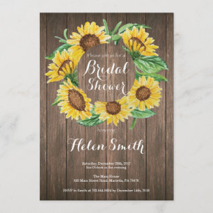 Invitación nupcial de la ducha de los girasoles