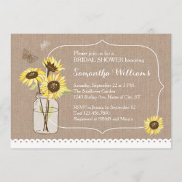 Invitación nupcial de la ducha de los girasoles