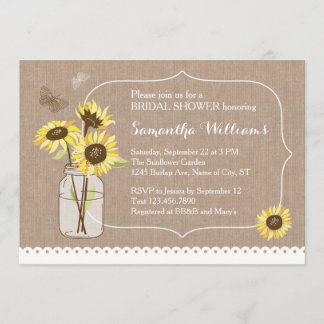 Invitación nupcial de la ducha de los girasoles
