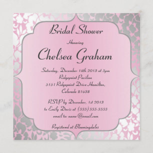 Invitación nupcial de la ducha de los rosas bebés