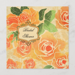 Invitación nupcial de la ducha de los rosas del