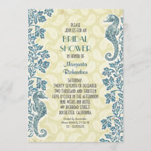 invitación nupcial de la ducha de los seahorses
