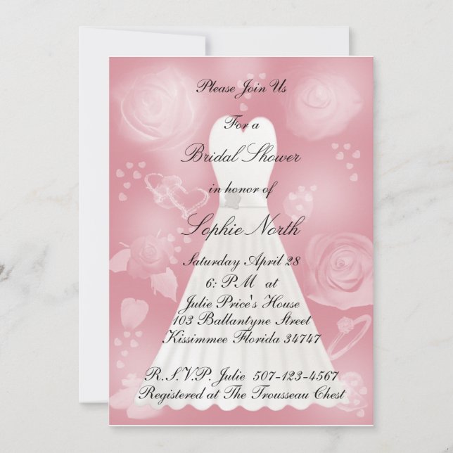 Invitación nupcial de la ducha de Rubor de los (Anverso)