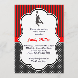 Invitación nupcial de la ducha del baloncesto