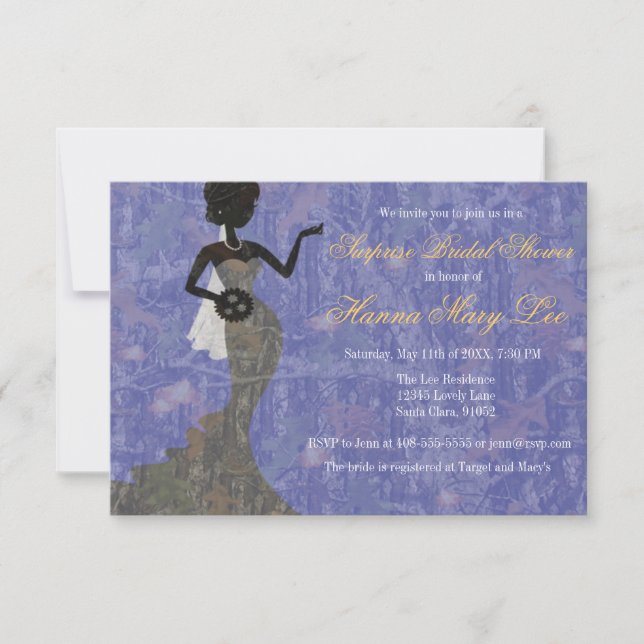Invitación nupcial de la ducha del bígaro elegante (Anverso)