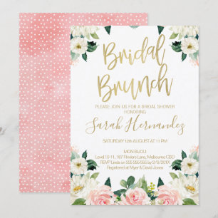Invitación nupcial de la ducha del brunch nupcial