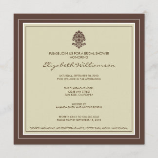 Invitación nupcial de la ducha del capítulo simple