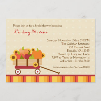 Invitación nupcial de la ducha del carro de la