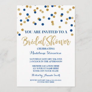 Invitación nupcial de la ducha del confeti de los
