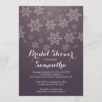 Invitación nupcial de la ducha del copo de nieve