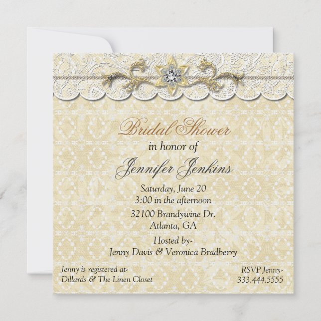 Invitación nupcial de la ducha del cordón (Anverso)